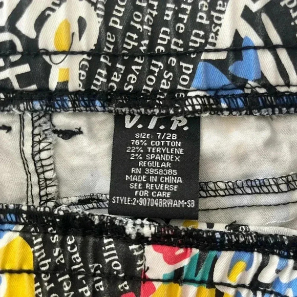 VIP graffiti graphic cargo joggers stretch pull up pant 7/28 streetwear bright - Picture 6 of 10